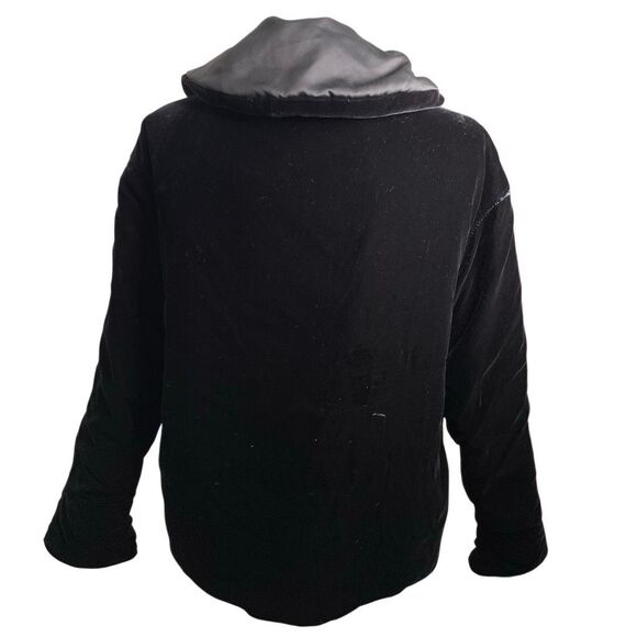 Vtg Metropolitan NY Womens Reversible Satin Velvet Parka M Black Holiday Evening - Picture 4 of 7